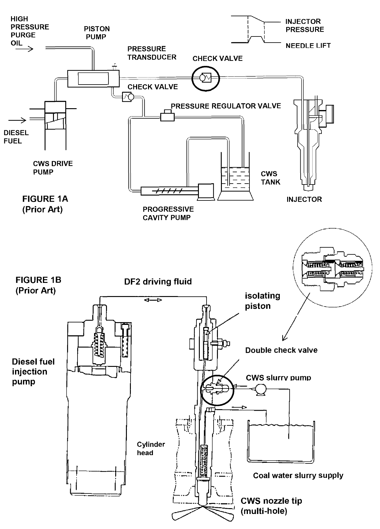 Improved injector arrangement for diesel engines using slurry or emulsion fuels