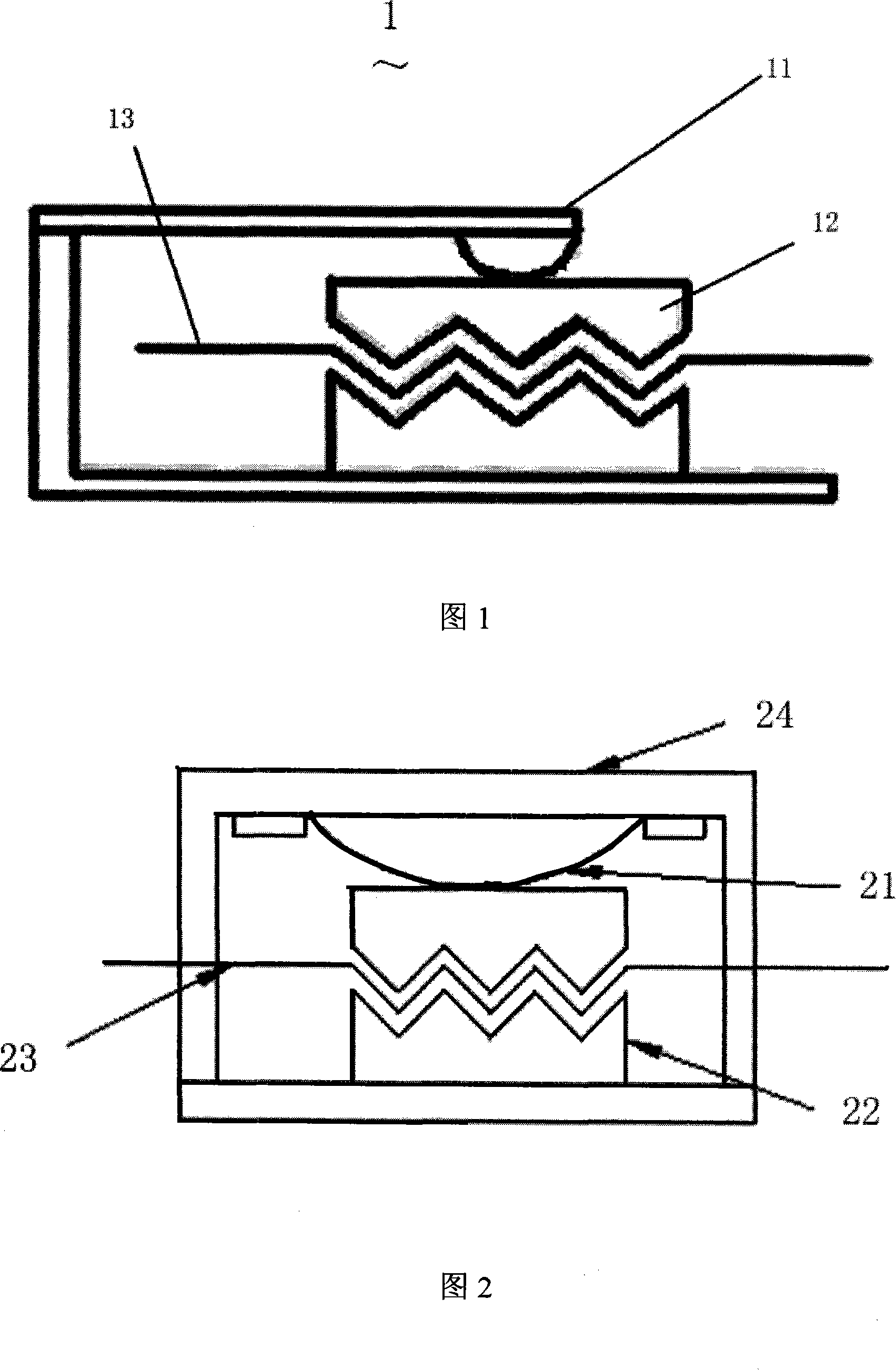 Bimetal sheet type optical fiber microbending temperature sensor
