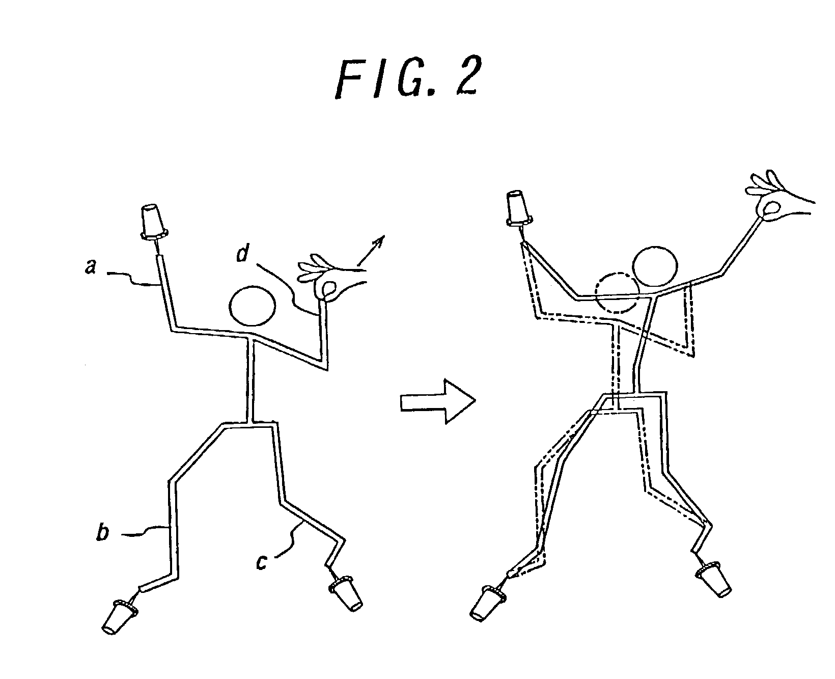 Method for generating a motion of a human type link system