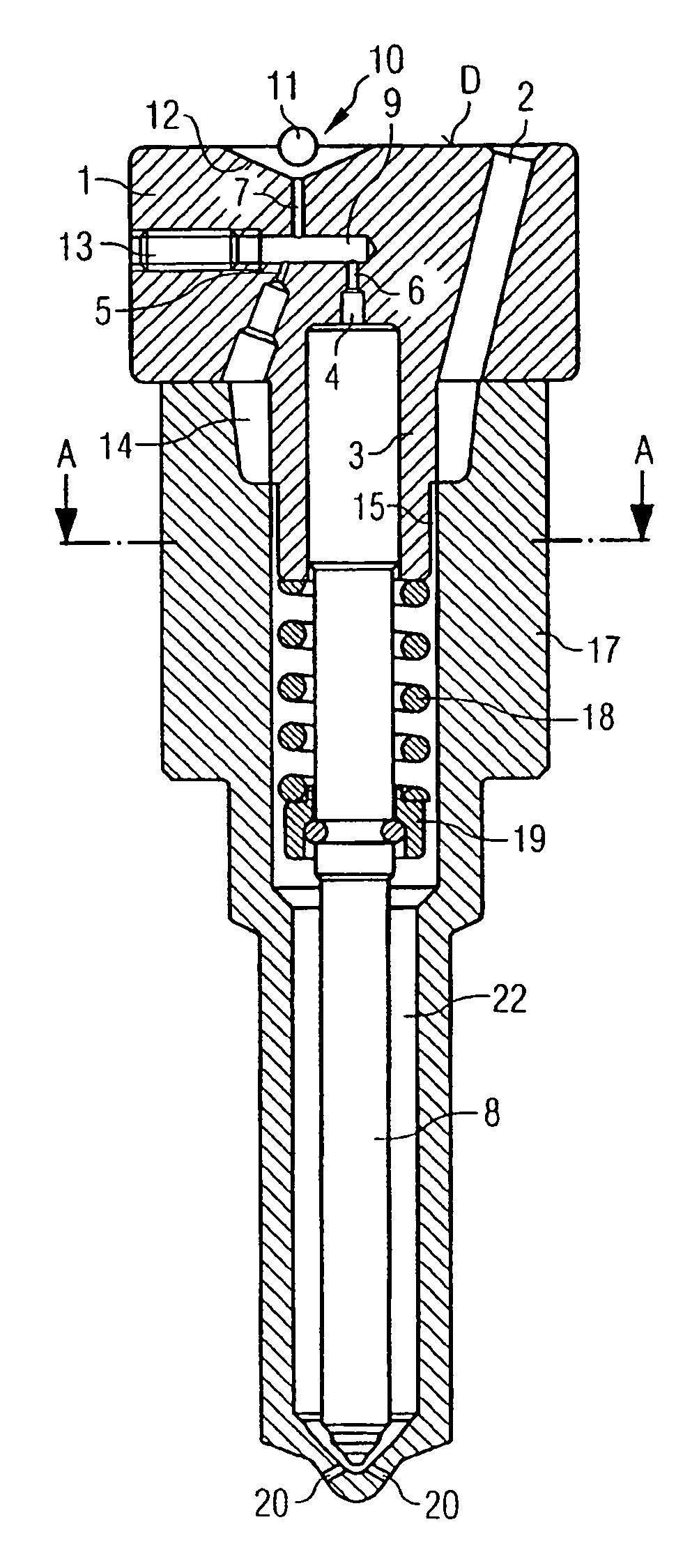 Control module for a storage-type injection system injector