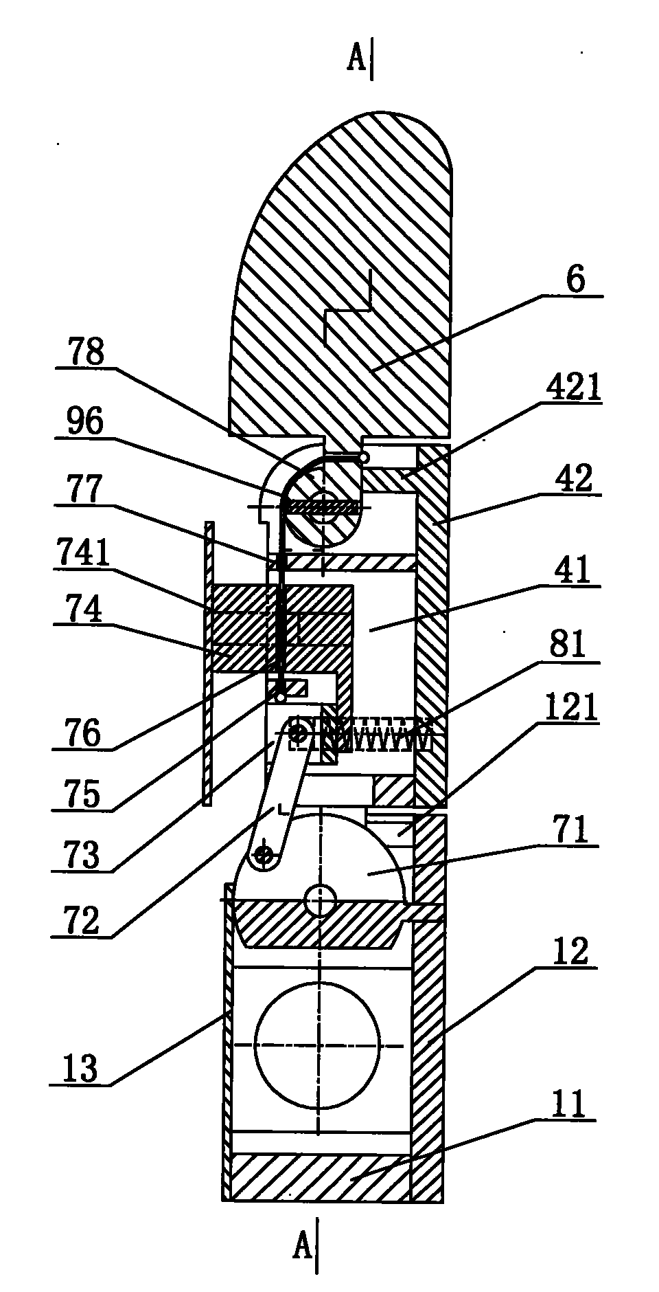 Crank block type flexible piece parallel coupled under-actuated finger device