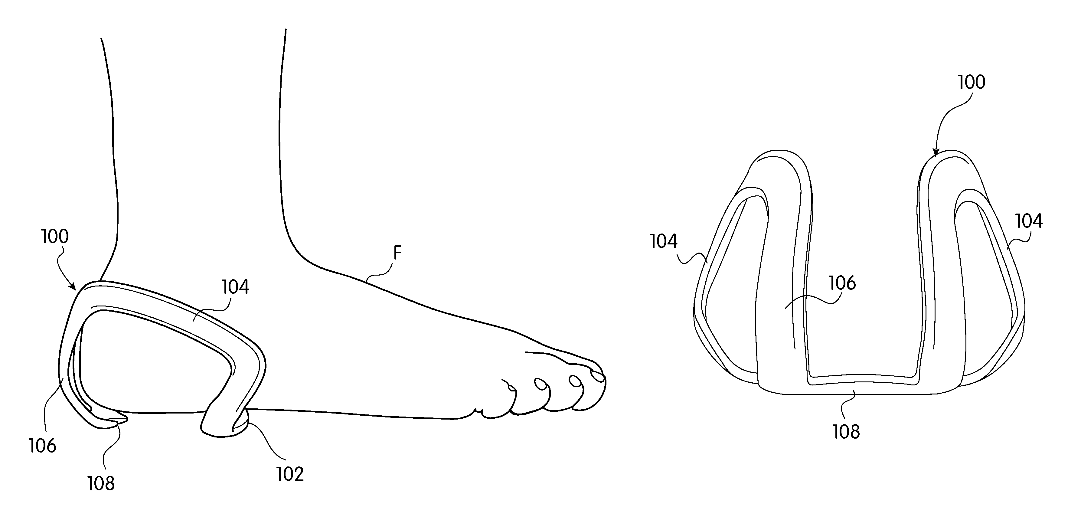 Footwear with integrated biased heel fit device