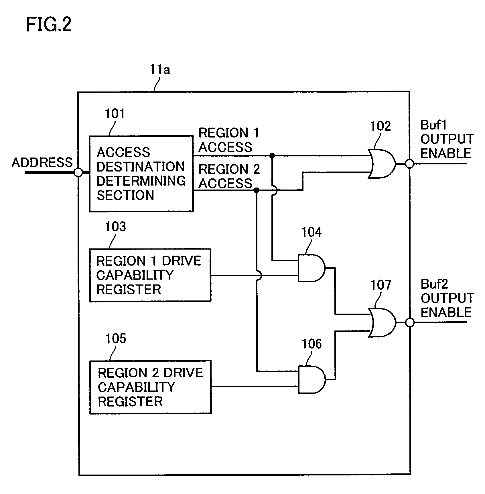 Bus control device altering drive capability according to condition