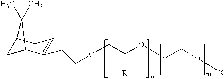 Use of polyoxypropylene and polyoxyethylene terpene compounds in emulsion polymerization