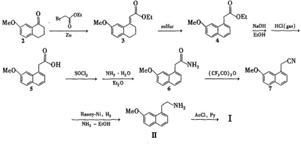 The preparation method of 2-(7-methoxyl-1-naphthyl)ethylamine