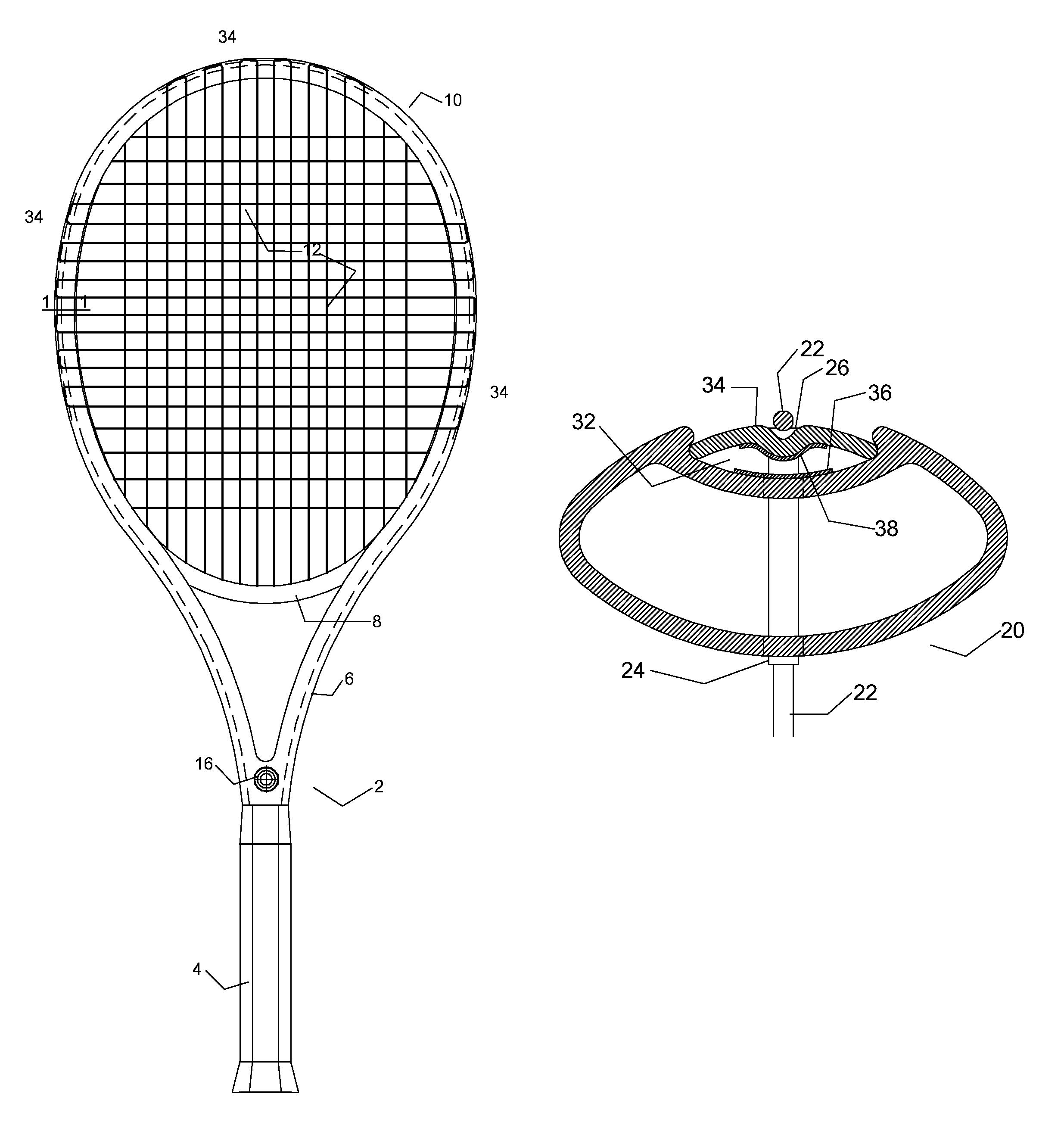 System and method for a game racquet including an actuator