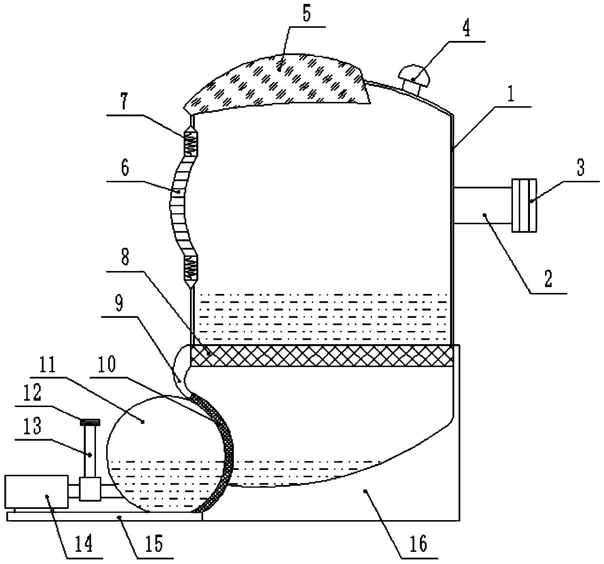 Heating pipeline draining device