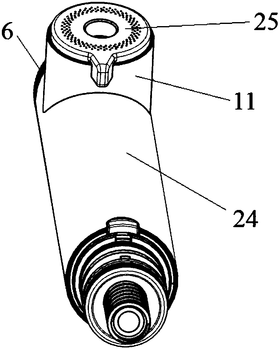 Pressing type raw water and purified water switching structure