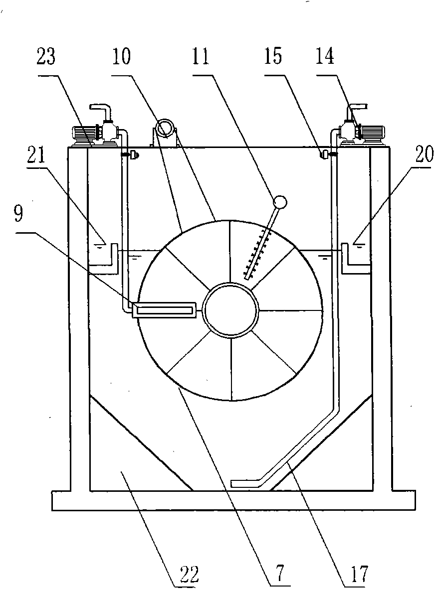 Rotary filtering pond for sewage treatment