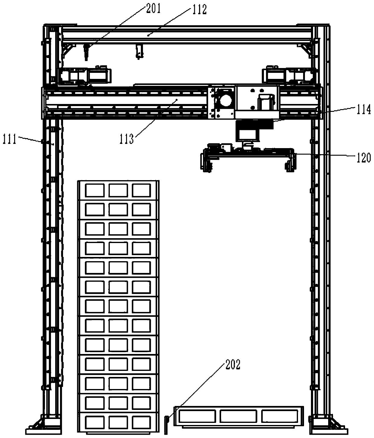A stacking and unstacking device for automatic transfer of box structures