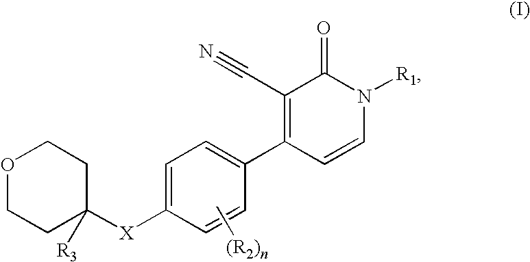 3-cyano-4-(4-tetrahydropyran-phenyl)-pyridin-2-one derivatives