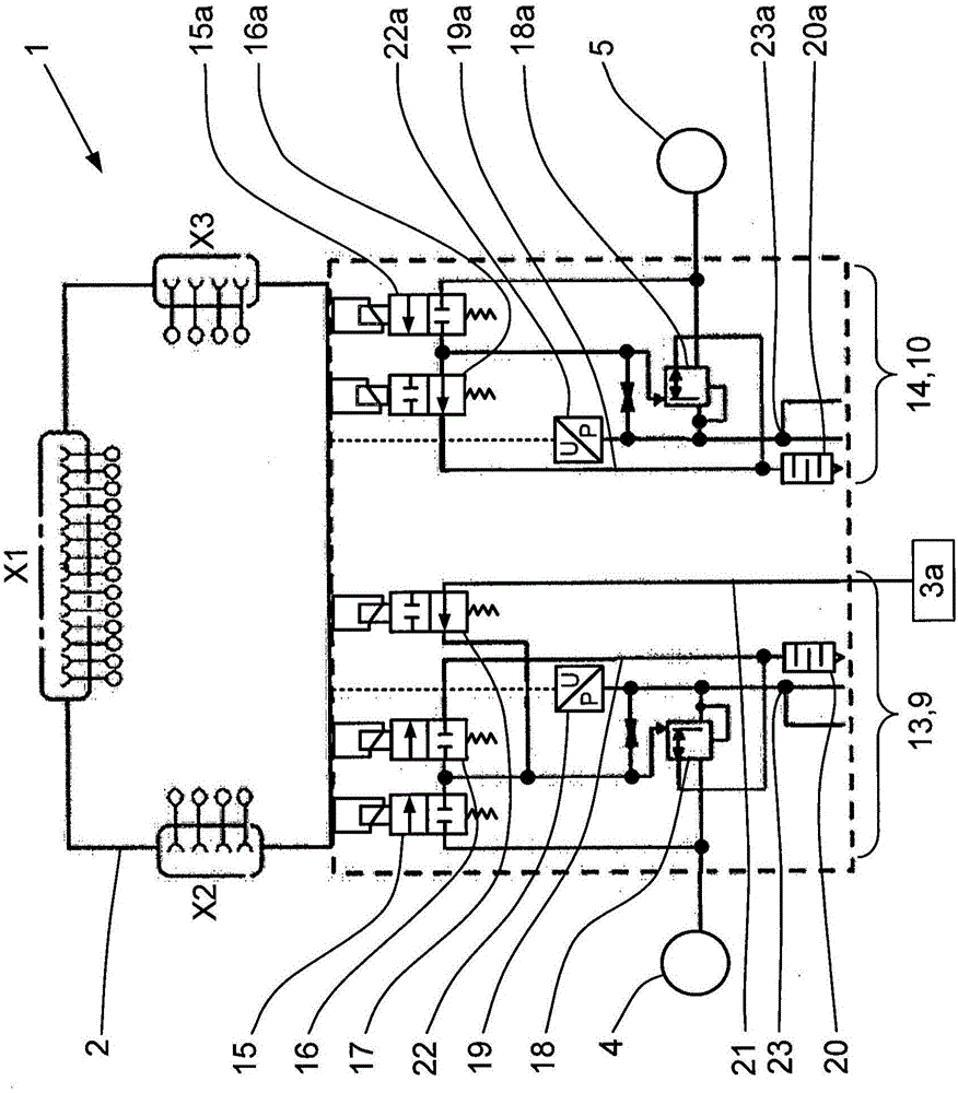 Brake pressure modulator of an electronic braking system of a utility vehicle