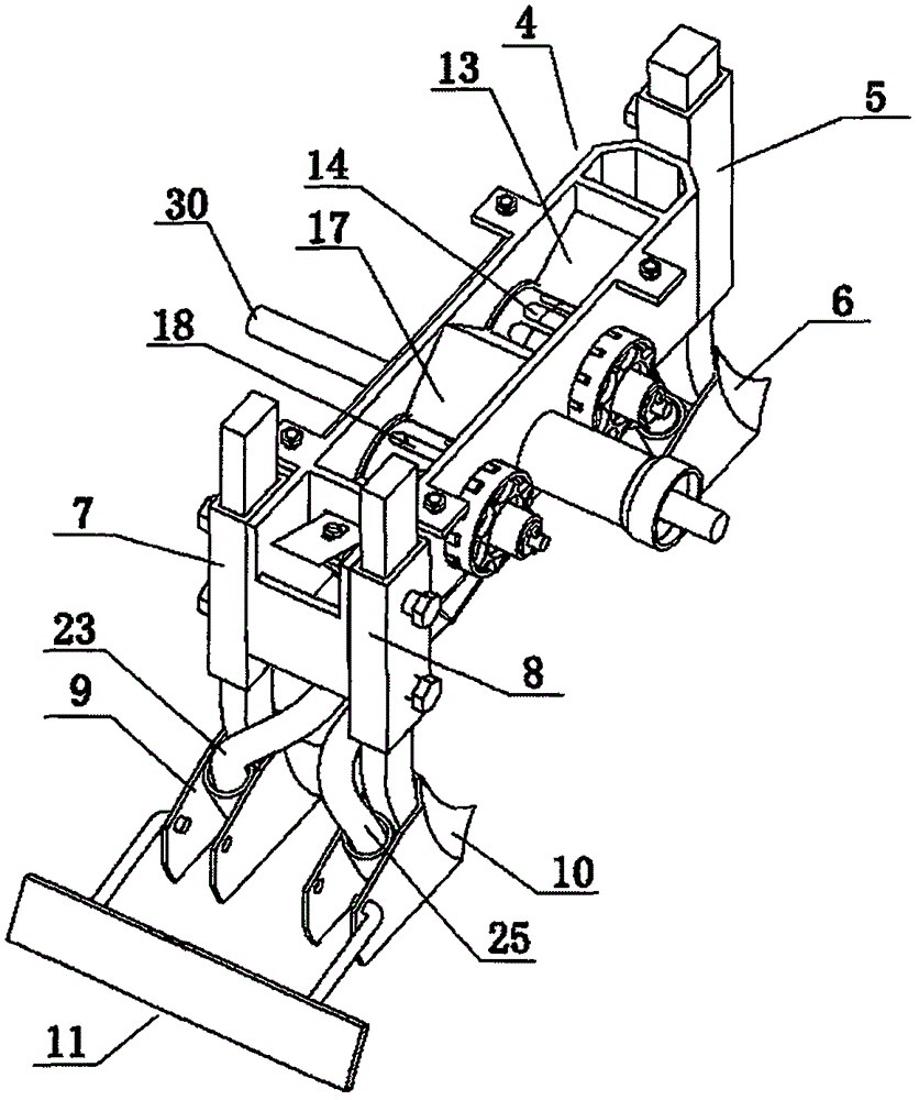 Single-body profiling two-row mung bean seeder