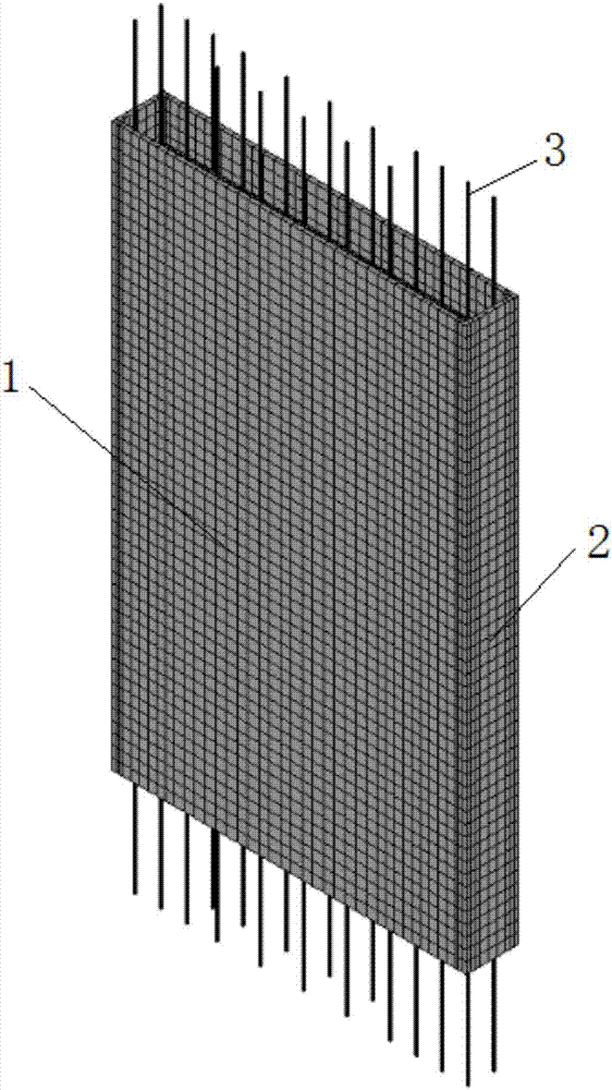 Prefabricated ribbing shear wall die shell with steel bars and construction method of prefabricated ribbing shear wall die shell