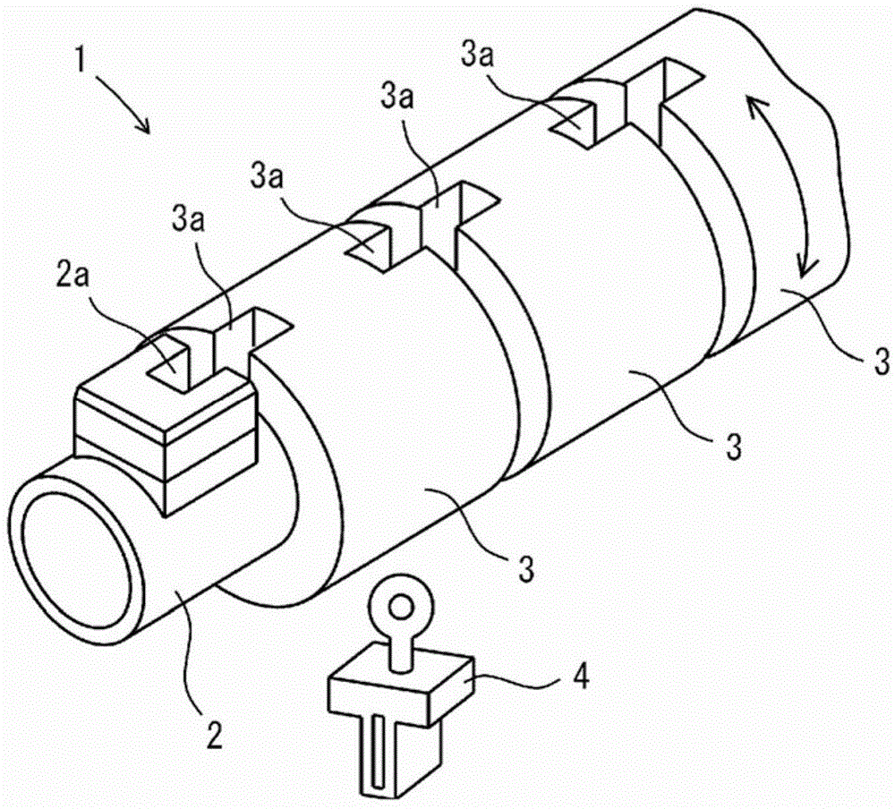 Take-up device for woven fabric with rubber
