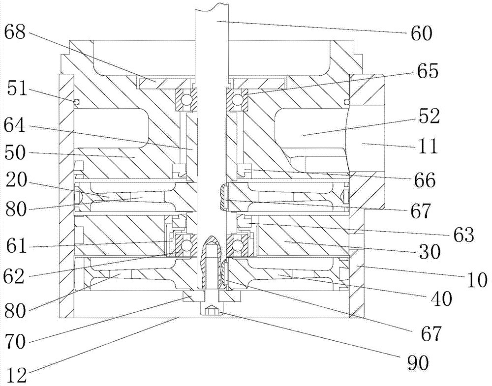 Air starting motor double-turbine driving device