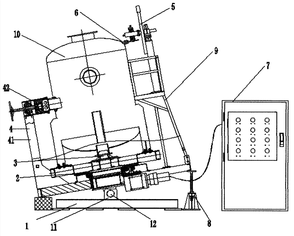 Welding device for welding vertical girth seam of pressure vessel