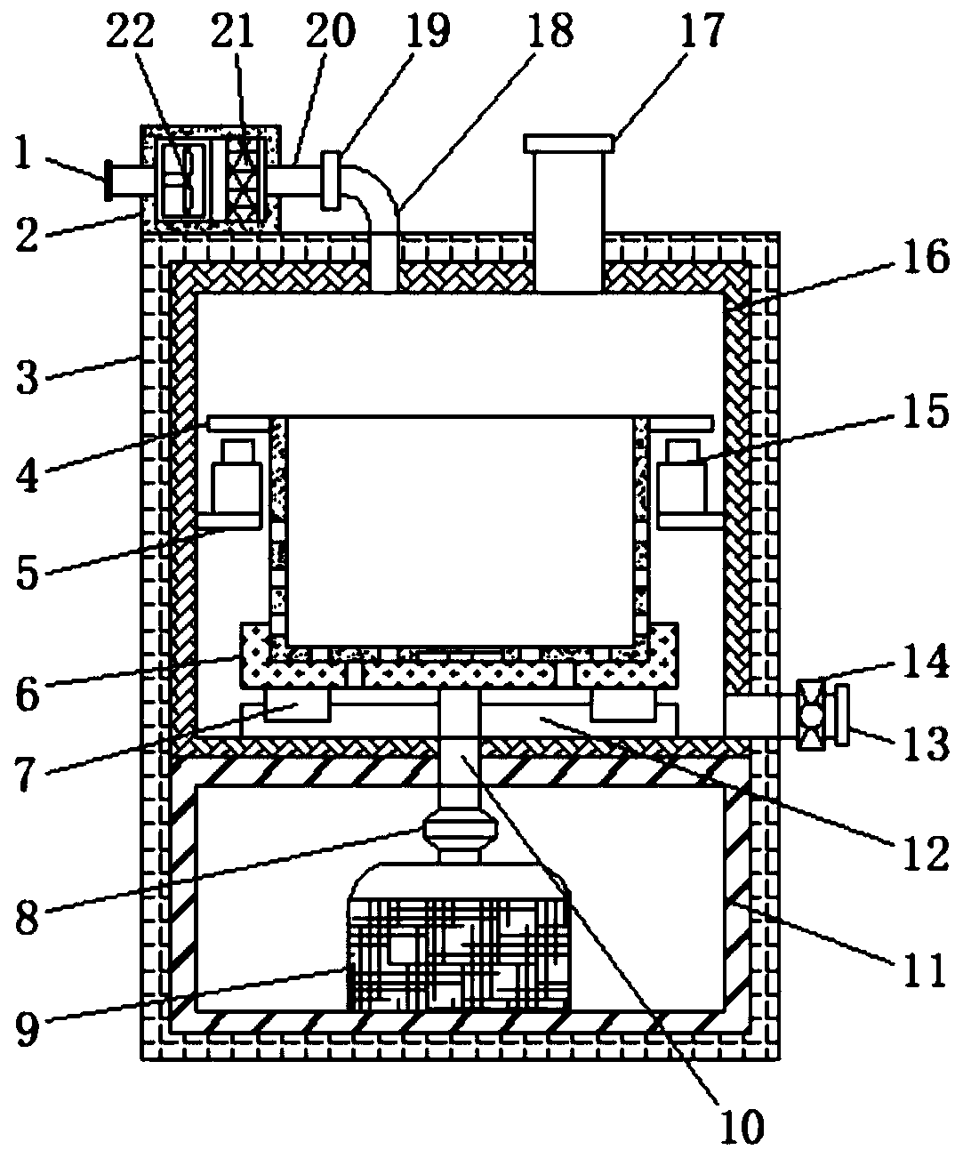 Water washing device for high-purity quartz ore production and processing