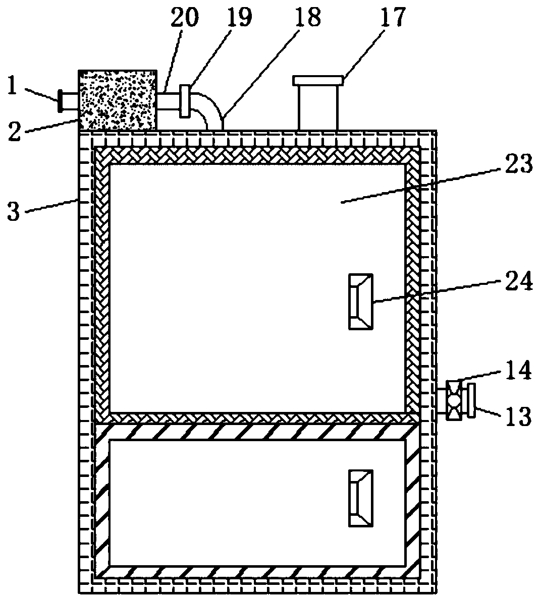 Water washing device for high-purity quartz ore production and processing