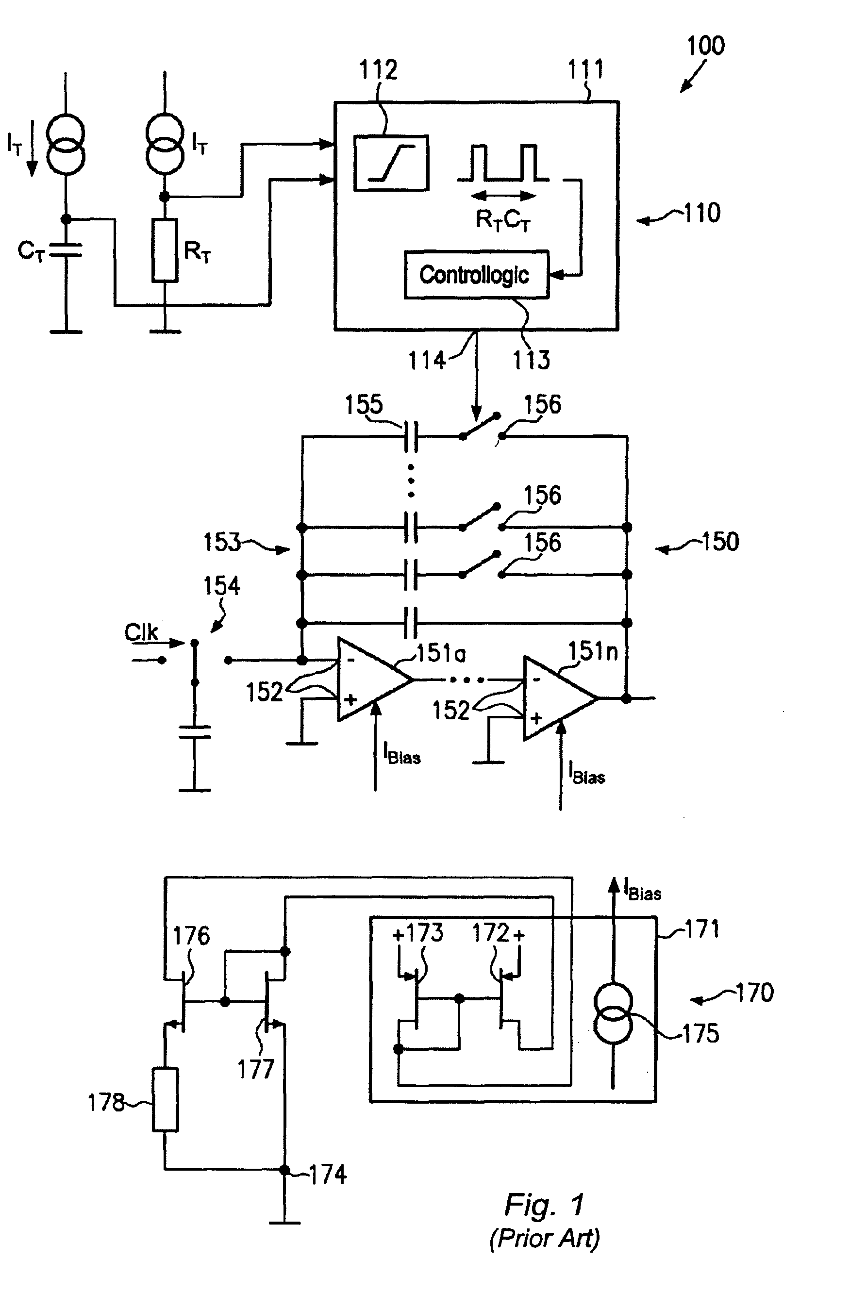 Circuit and a method for controlling the bias current in a switched capacitor circuit
