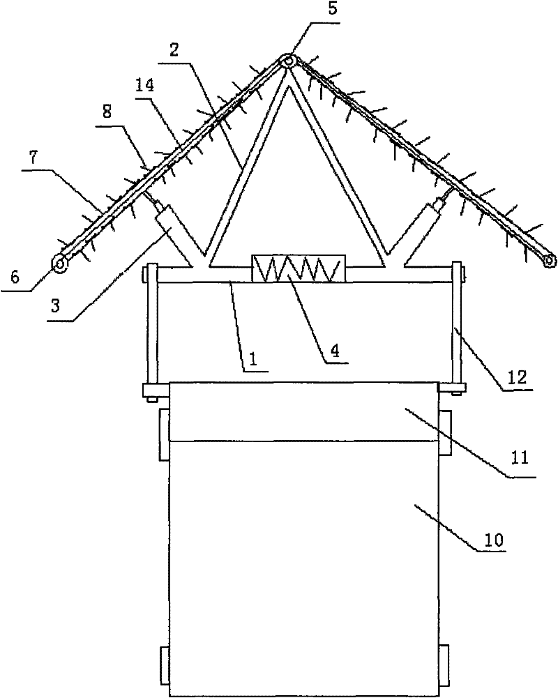 Snow clearing device of snow clearing truck