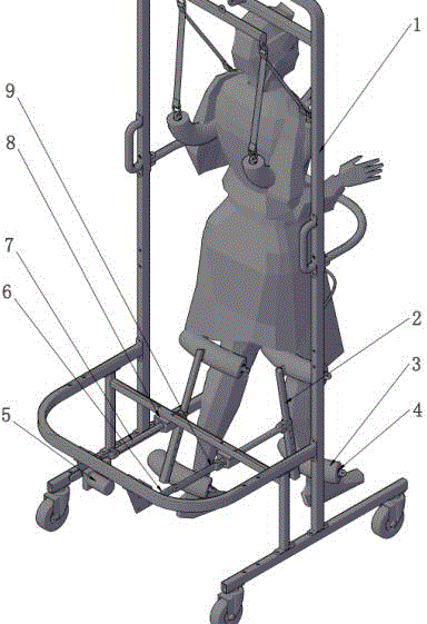 Active type multifunctional rehabilitative apparatus enabling patients to stand up, squat and walk