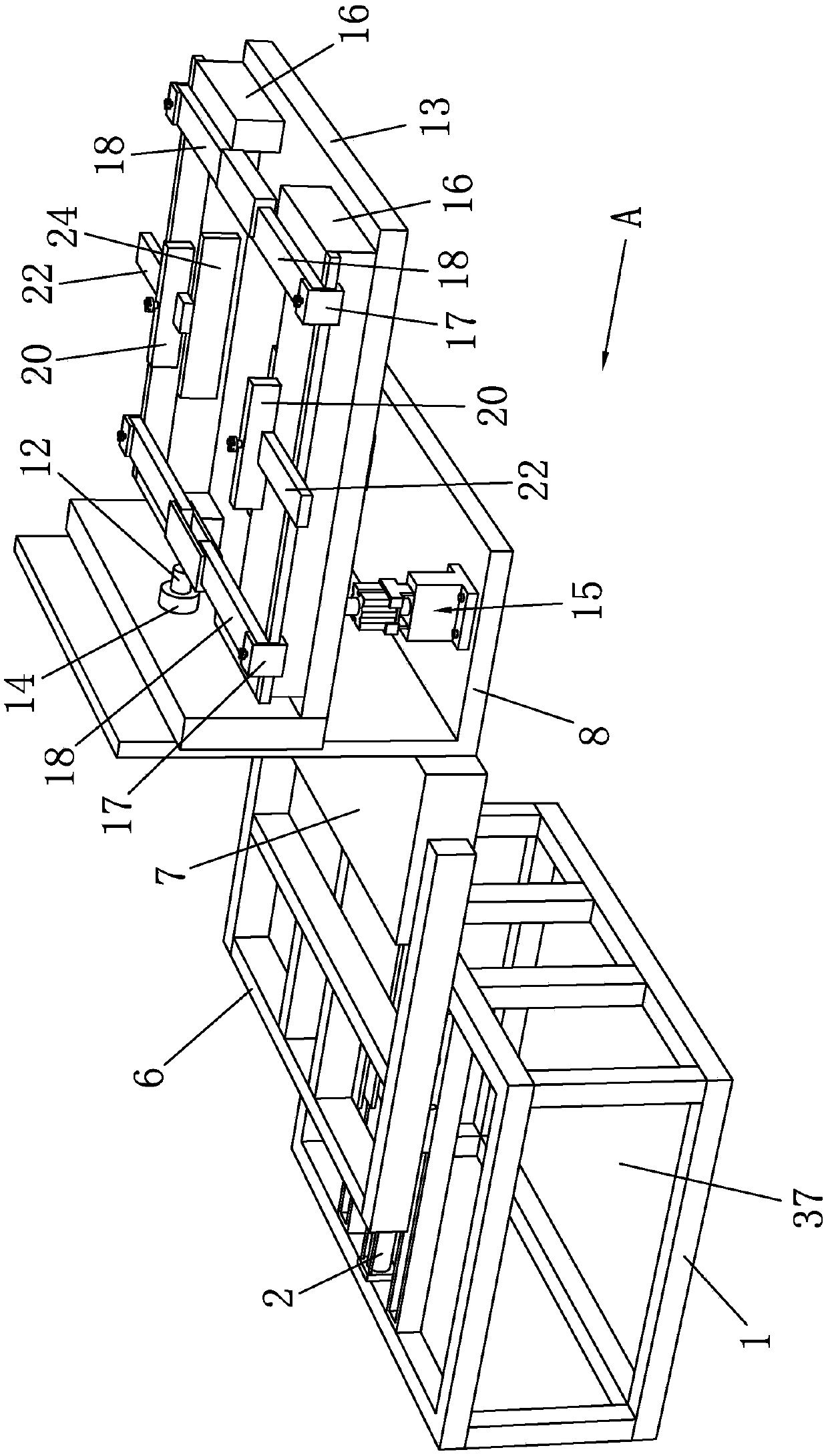Positioning adjustment device for automatic labeling of carton