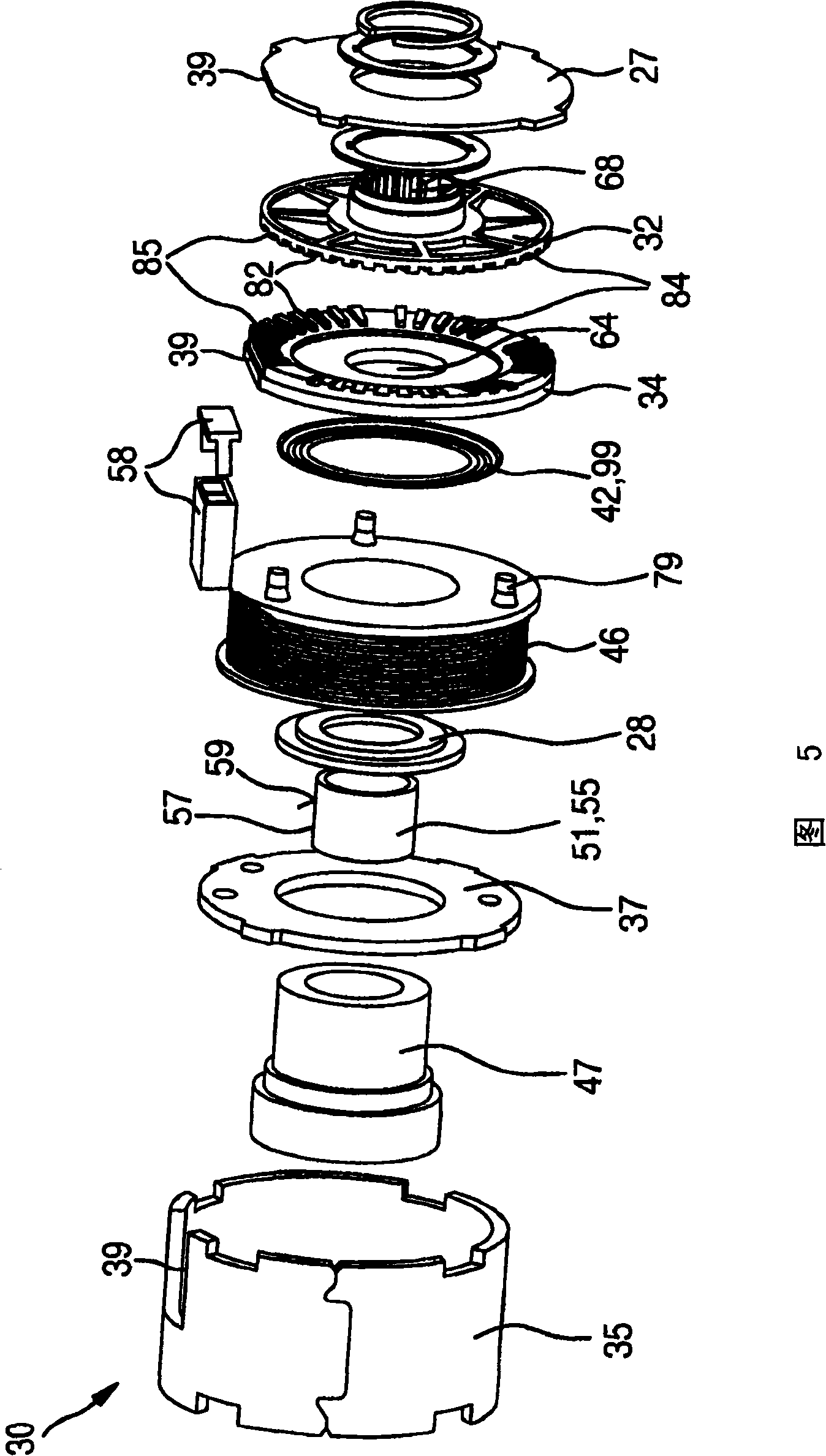 Blocking apparatus, gearbox drive unit containing a blocking apparatus such as this, as well as a method for production of a gearbox drive unit such as this