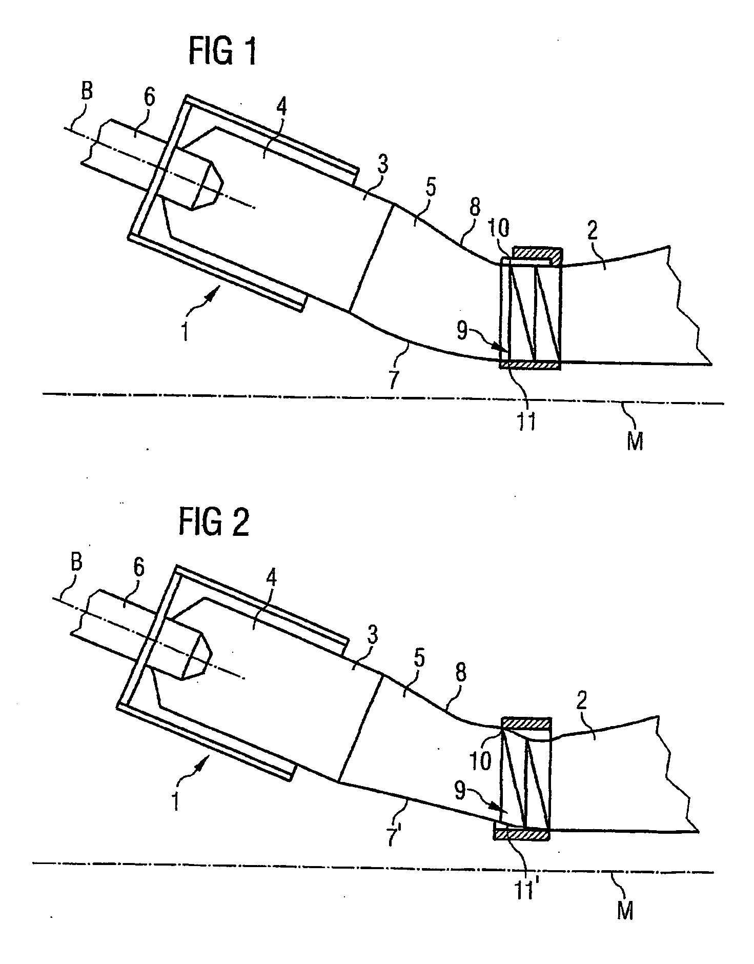 Combustion chamber intermediate part for a gas turbine