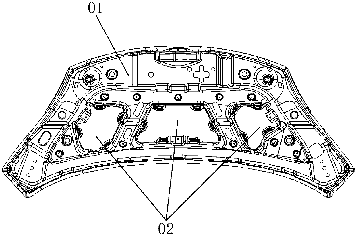 A hair cap stamping and liquid filling combined molding process mold and hair cap forming method