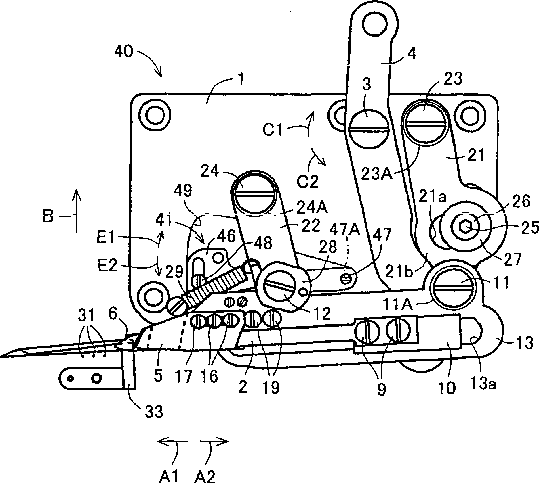 Wire-cutting device for sewing machine