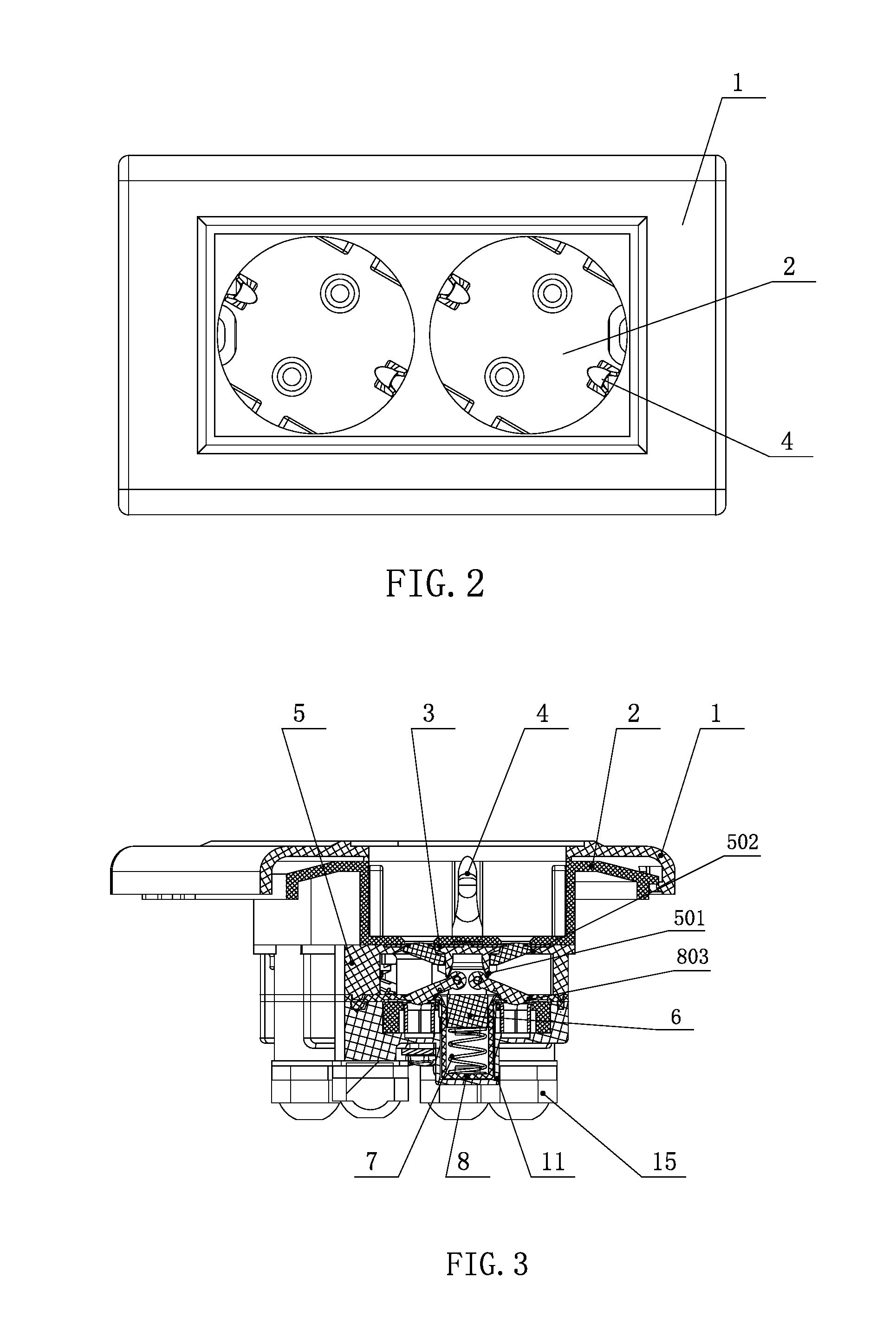 Waterproof socket having a waterproofing inner core movable between usage and non-usage positions