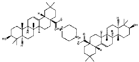 Oleanolic acid piperazine salt and preparation method thereof