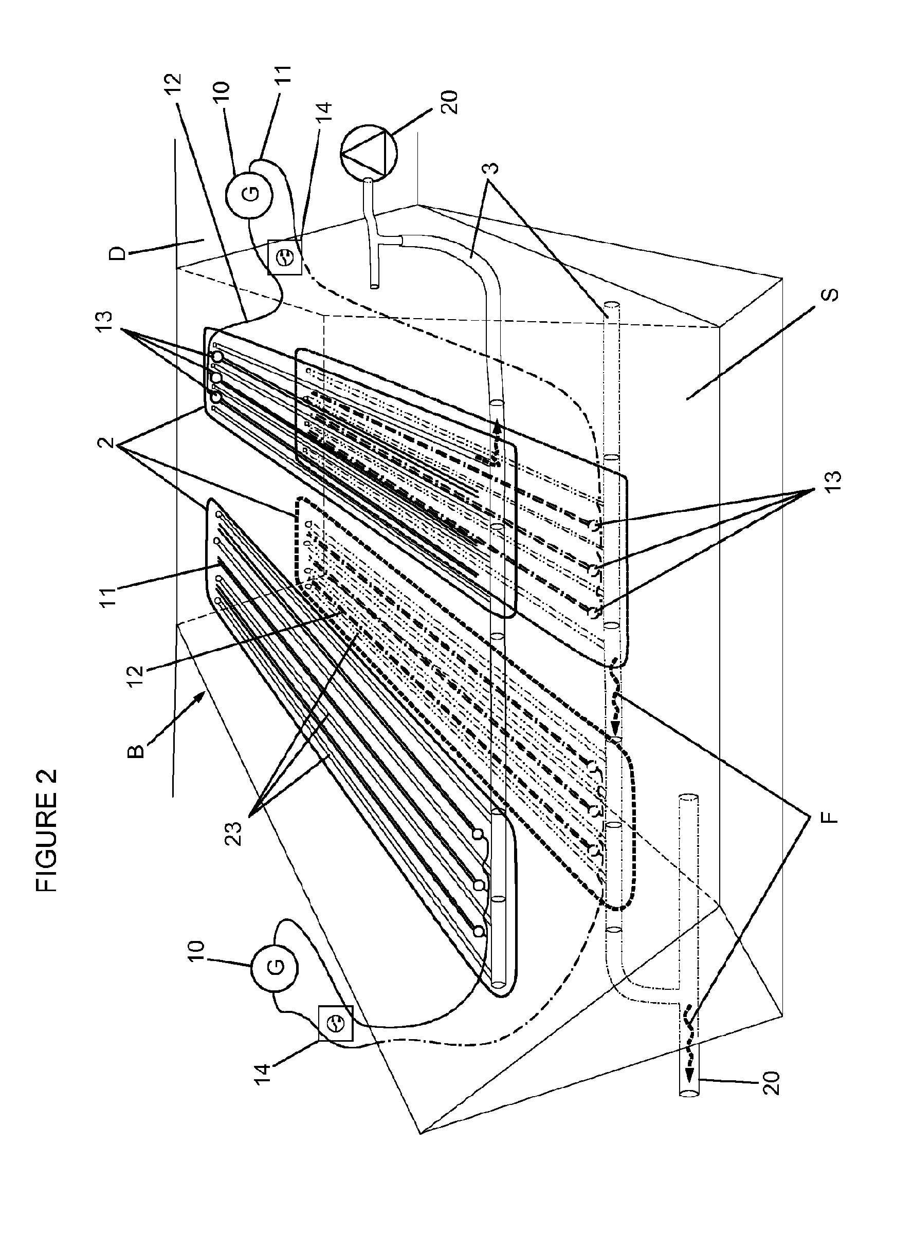 Soil-treatment system, geocomposite for such a system, and soil consolidation method