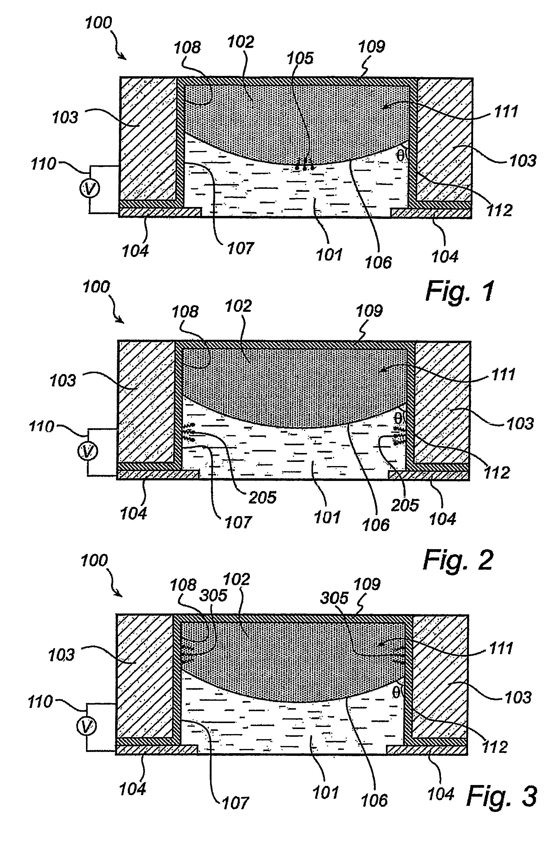 Reduction of driving voltage in a switchable element