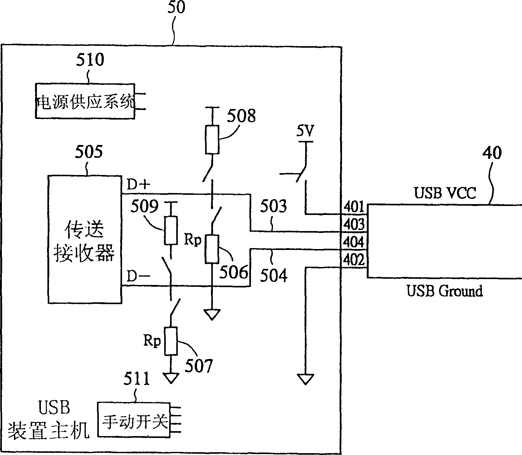 Universal serial bus (USB) connection detecting circuit system and its operation method