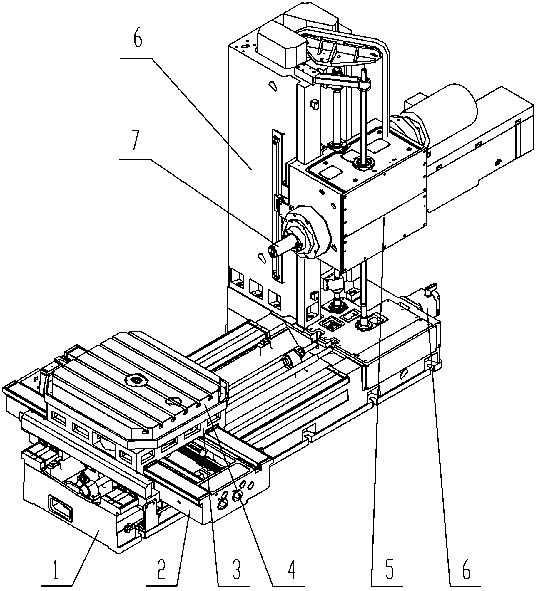 Automatic horizontal boring and milling machine