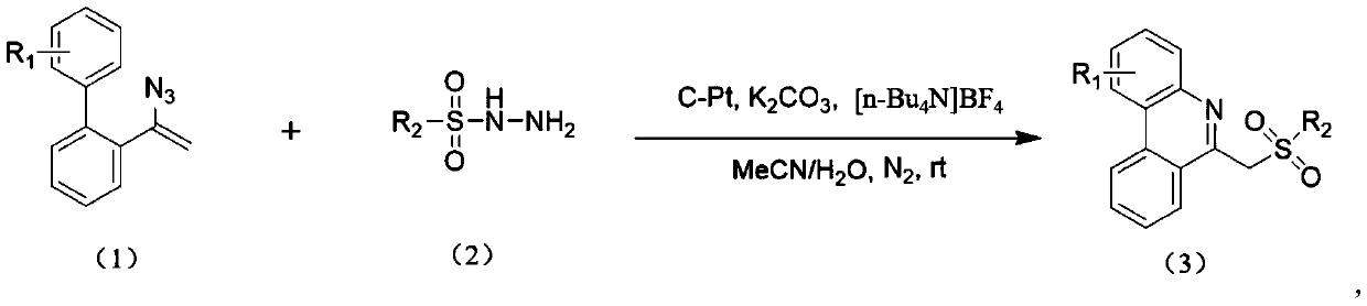 Method for preparing 6-(sulfonylmethyl)phenanthridine compound through electrocatalysis