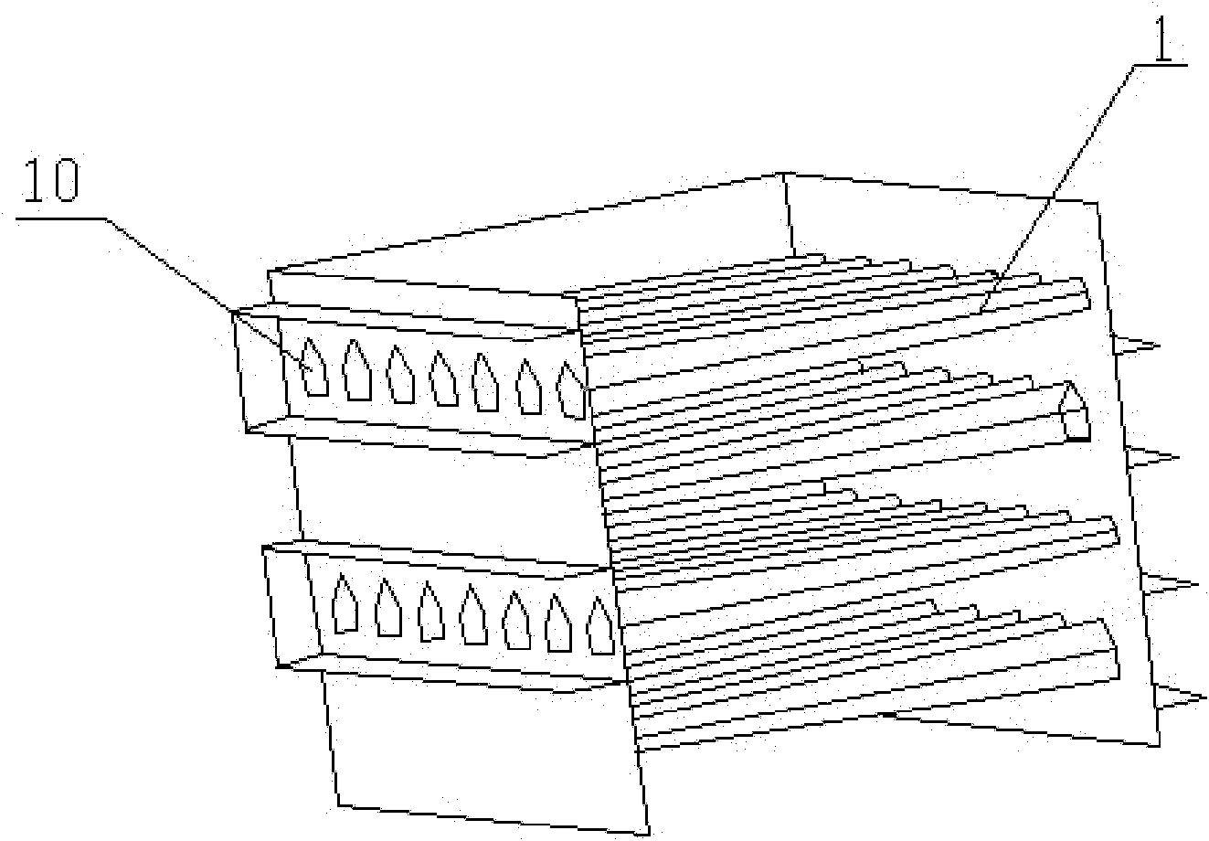 Efficient internal thermal type oil extraction device for powder oil shale and extraction method thereof