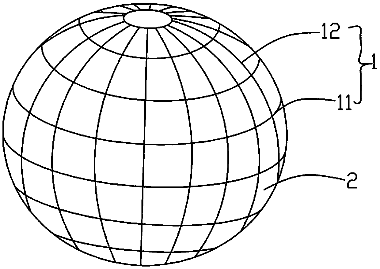 Design method of LED spherical display screen and LED spherical display screen