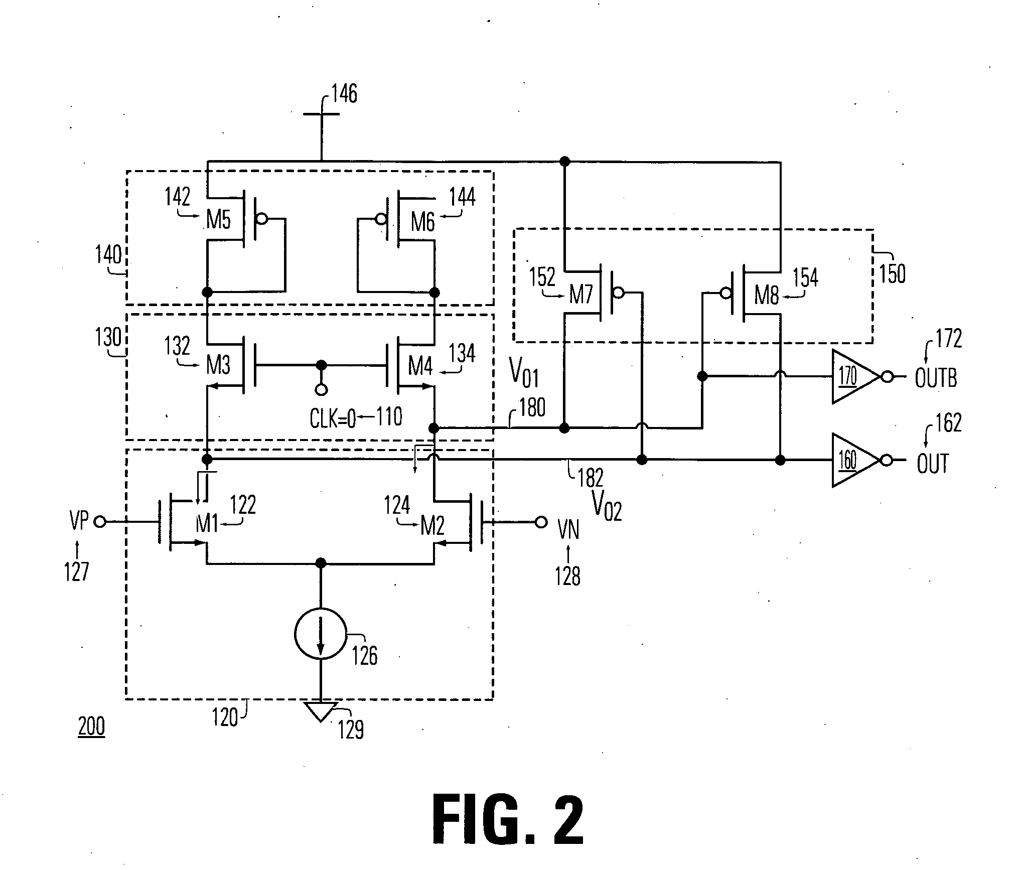 Differential sense amplifier circuit and method triggered by a clock signal through a switch circuit