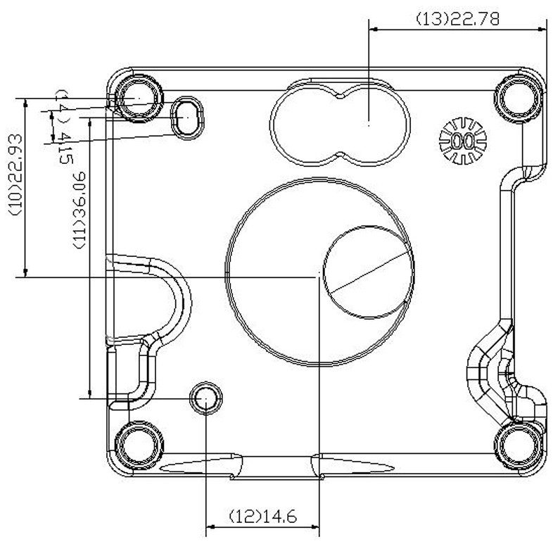 Sensor shell and die-casting die and die-casting process thereof