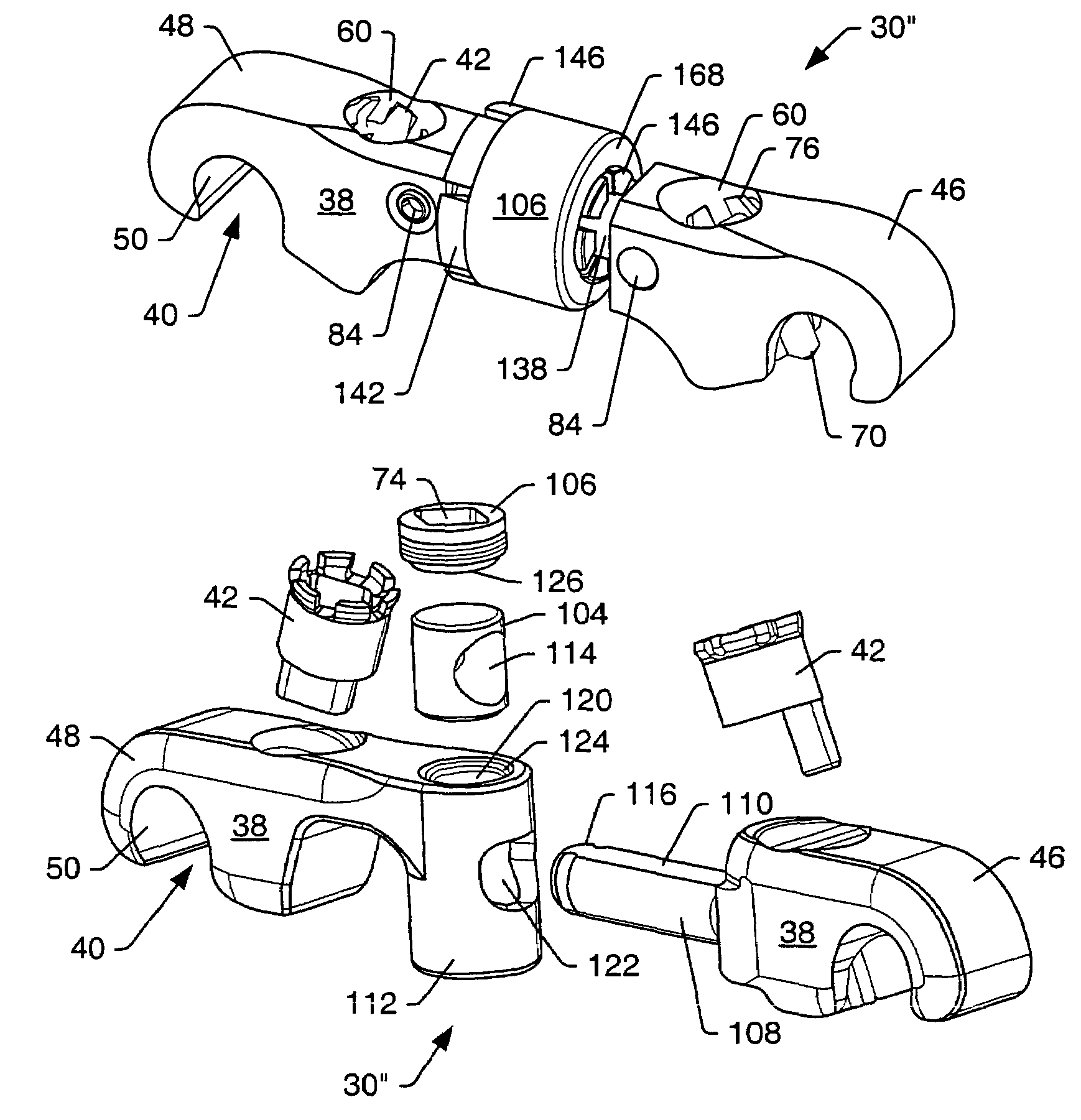 Transverse connector with cam activated engagers