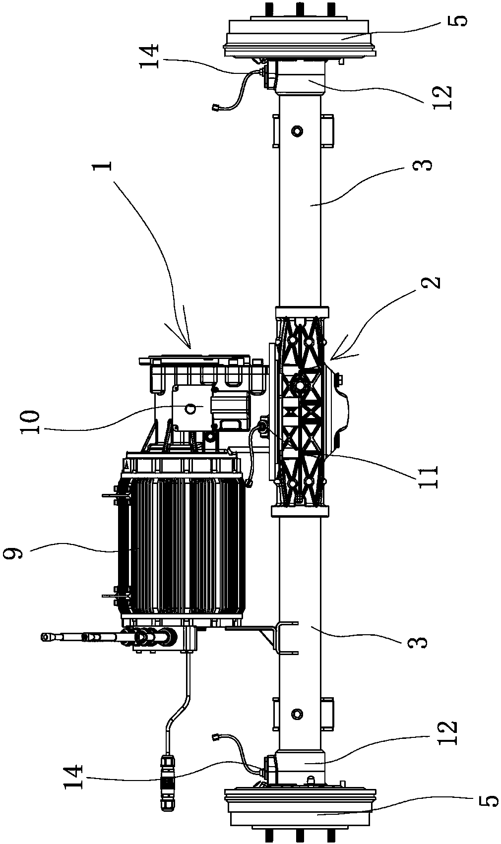 Rear axle assembly of electric automobile
