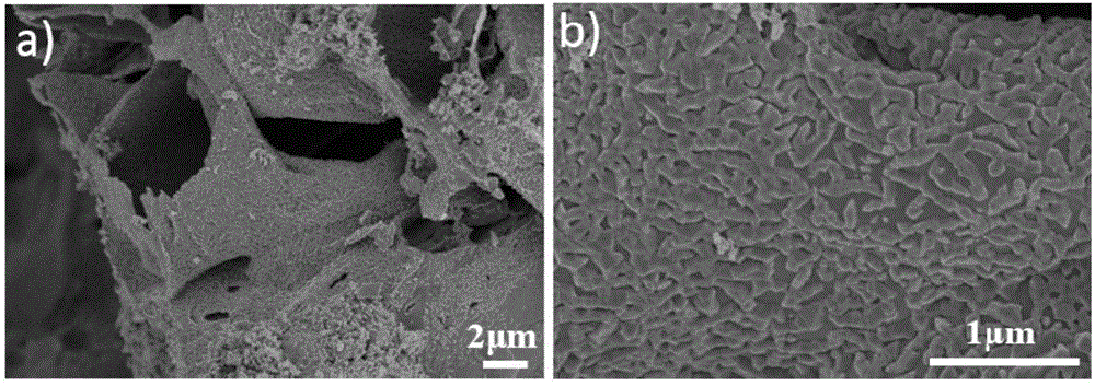 Preparation method of nitrogen-doping carbon substrate-supported Fe3O4 composite material sodium-ion battery negative electrode material