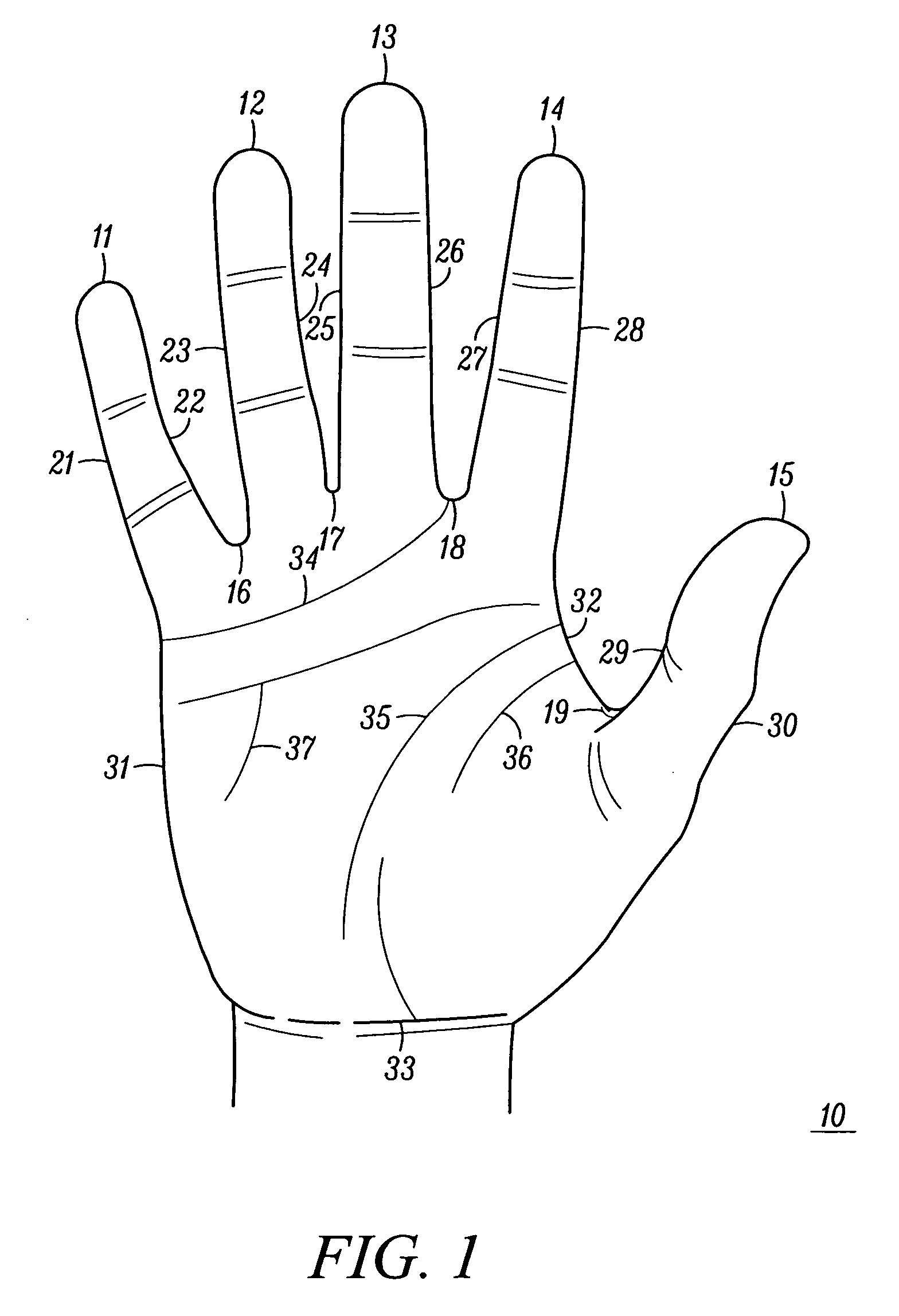 Recognition method using hand biometrics with anti-counterfeiting
