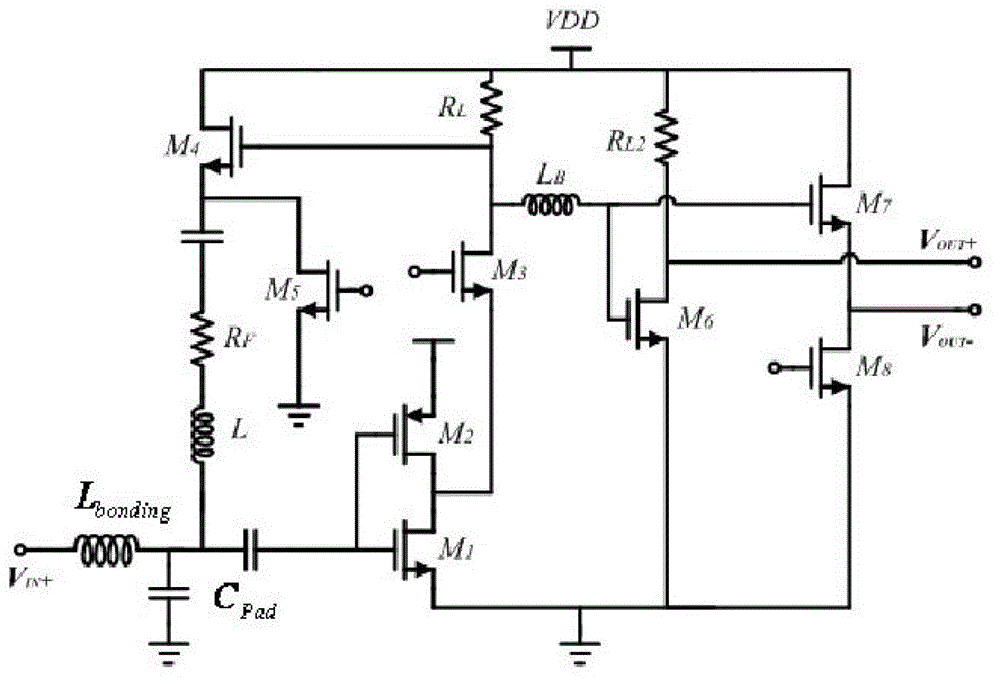 Ultra-wide band low-noise single-ended input and differential output amplifier