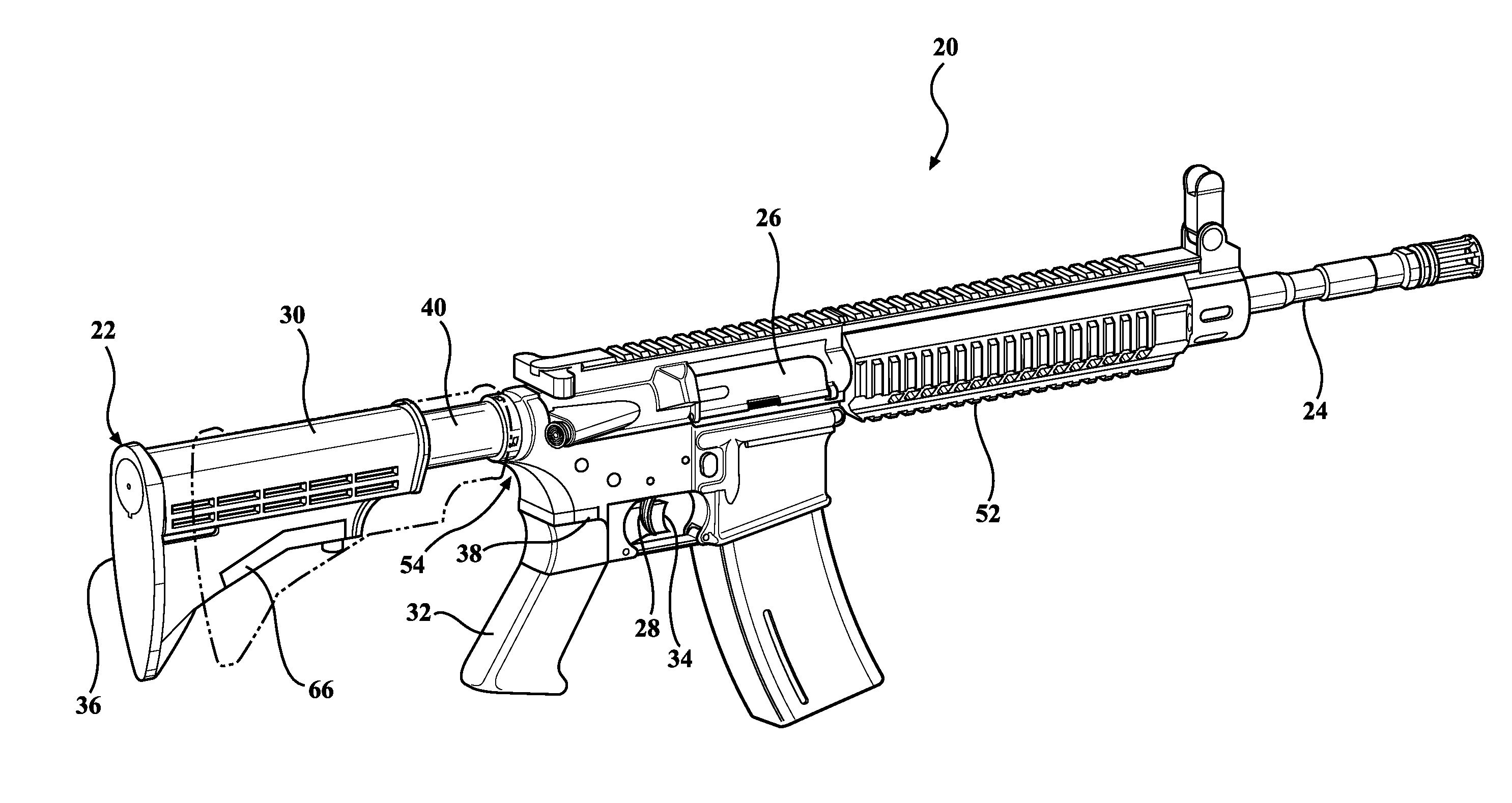 Adjustable slide-action stock for firearms