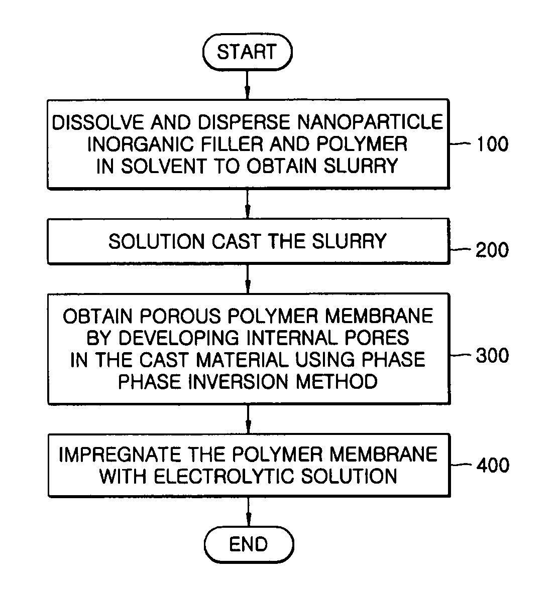 Method of producing nanoparticle-filled phase inversion polymer electrolyte