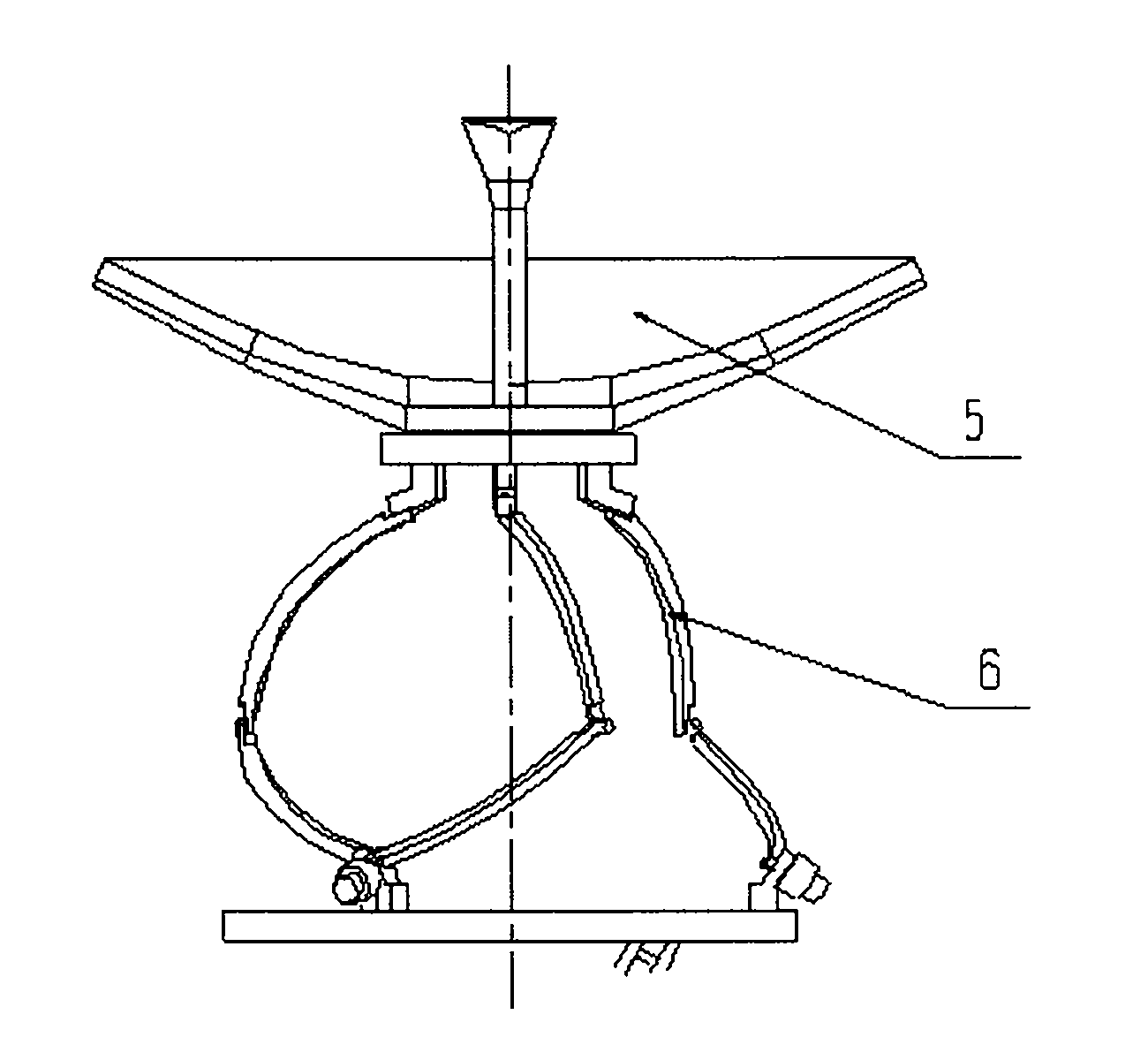 Spherical three-degree-of-freedom parallel mechanism antenna structure system
